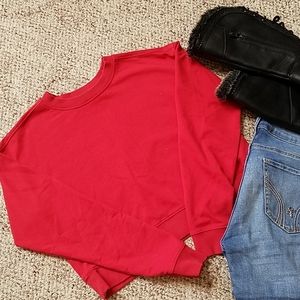 Cropped red sweatshirt